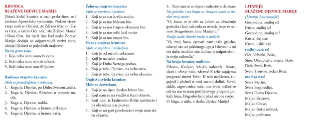 Molitvena kartica - Krunica Blažene Djevice Marije